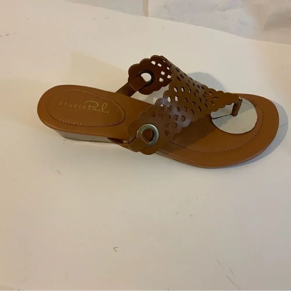 New STUDIO PAOLO Mercury Wedge Sandals size 7.5M MSRP$ 40
